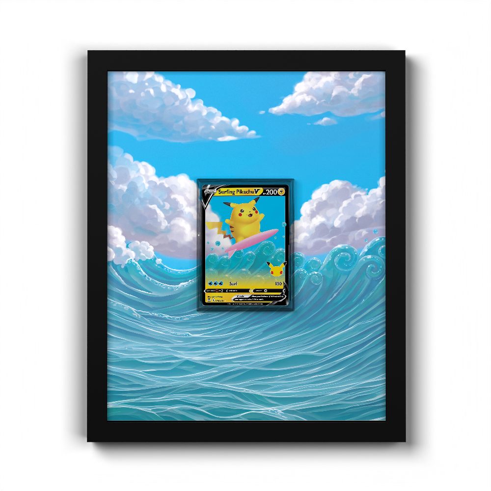 008/025 Surfing Pikachu V - Extended Artwork Pokemon Card Frame