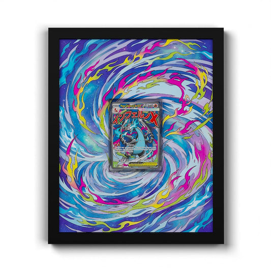 023 Mega-Glurak X EX - Extended Artwork Framed Pokemon Card Display