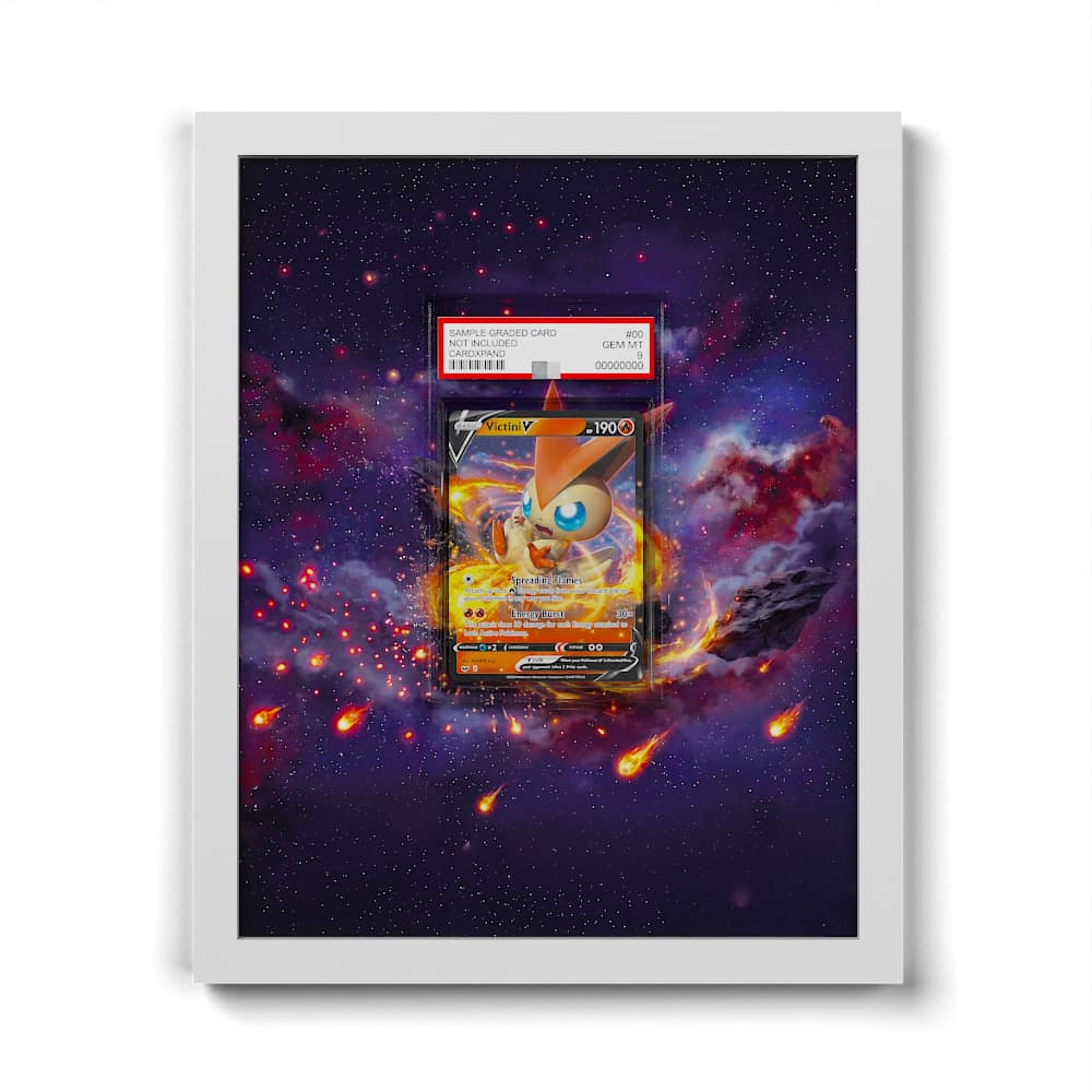 025/202 Victini - Extended Artwork Framed Pokemon Card Display