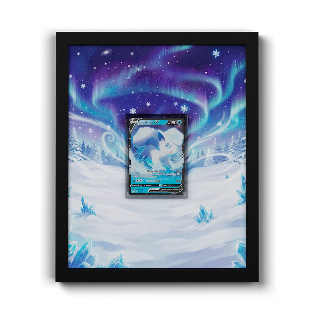 033/195 Alola-Vulpix V - Extended Artwork Framed Pokemon Card Display
