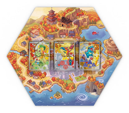 046 Chikorita, 047 Cindaquil & 048 Totodile - Extended Artwork Pokemon Card Display XL