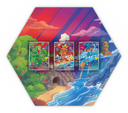 055 Treecko, 056 Torchic & 057 Mudkip - Extended Artwork Pokemon Card Display XL