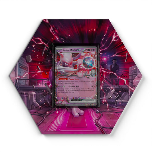081/182 Team Rockets Mewtu EX - Extended Artwork Pokemon Card Display
