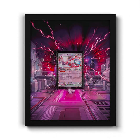 081/182 Team Rockets Mewtu EX - Extended Artwork Framed Pokemon Card Display