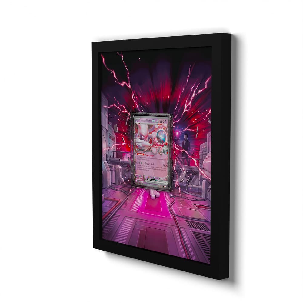 081/182 Team Rockets Mewtu EX - Extended Artwork Framed Pokemon Card Display