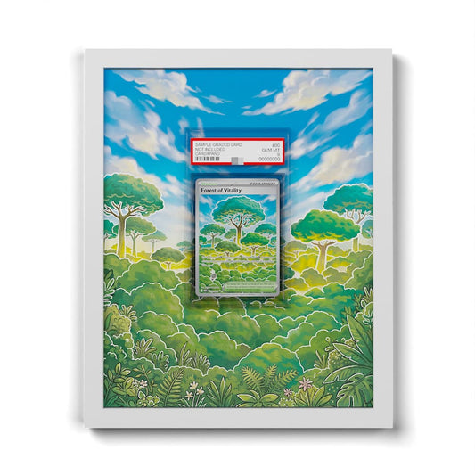 109 Wald der Lebenskraft - Extended Artwork Framed Pokemon Card Display