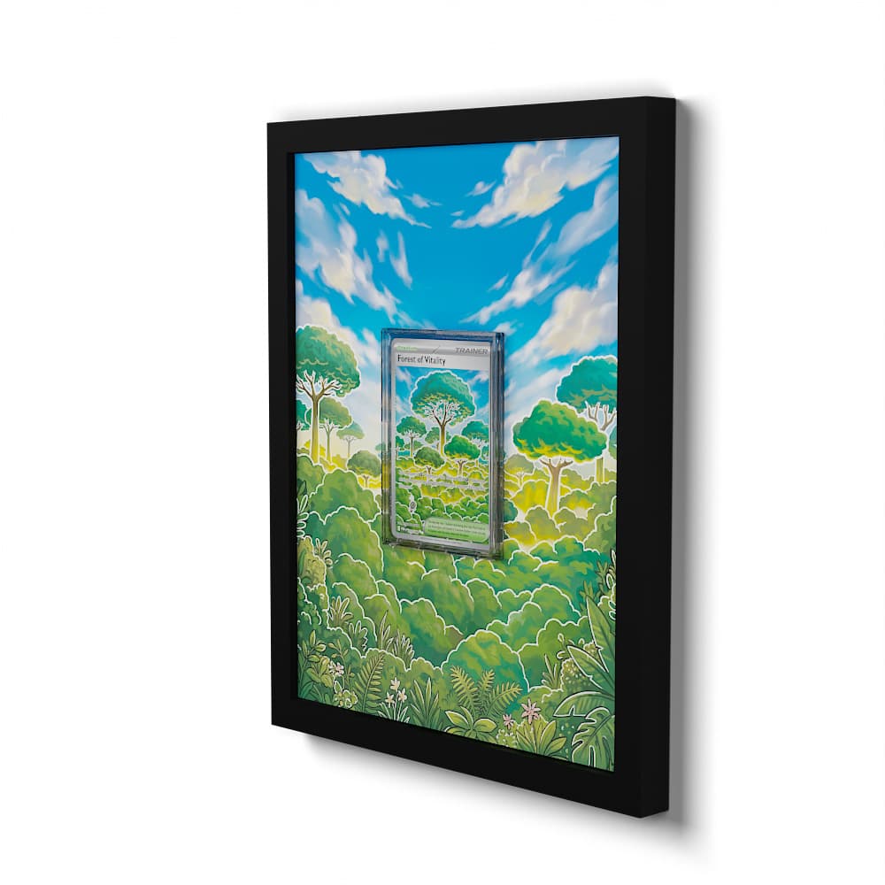 109 Wald der Lebenskraft - Extended Artwork Framed Pokemon Card Display
