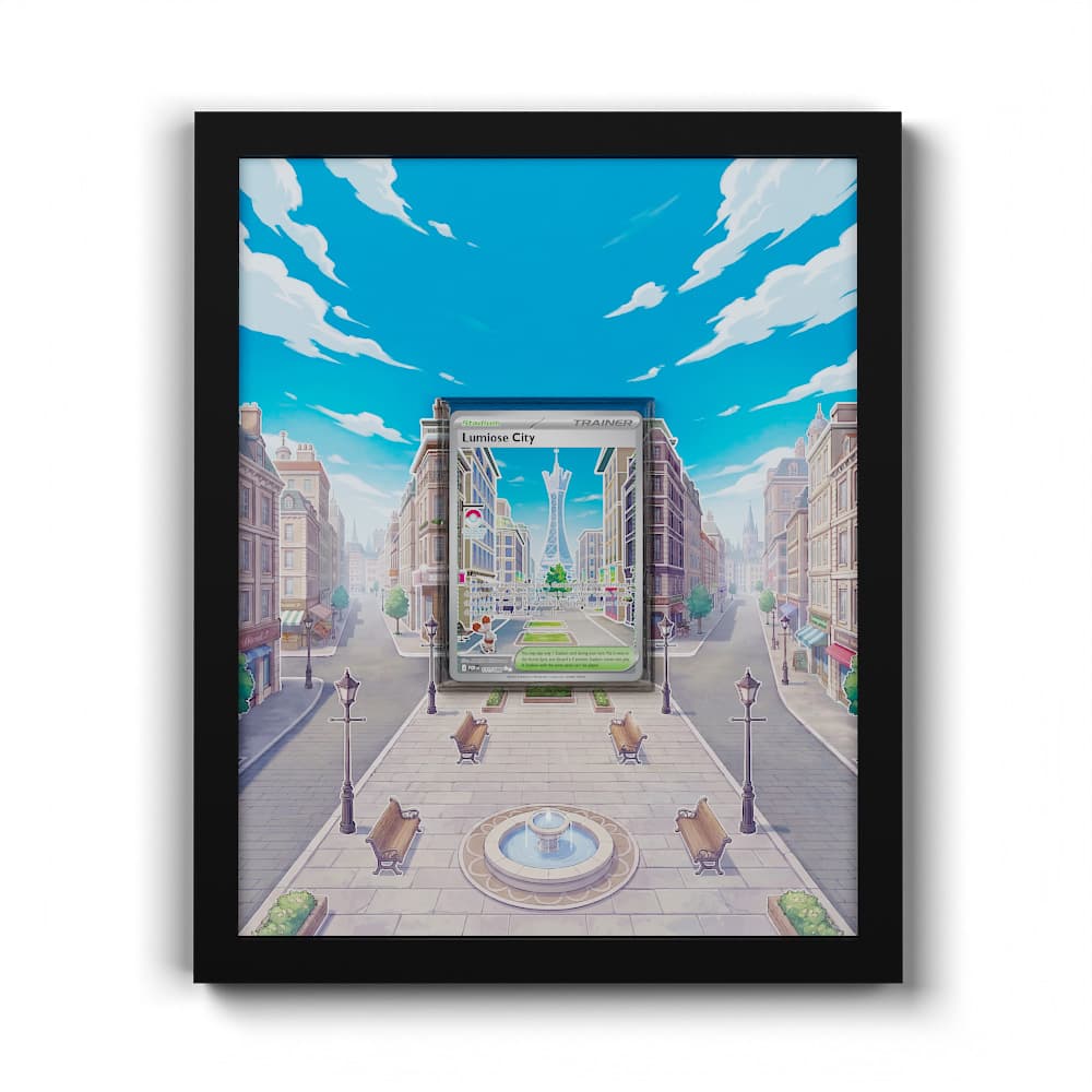 111 Illumina City - Extended Artwork Framed Pokemon Card Display