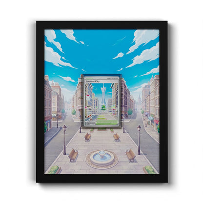 111 Illumina City - Extended Artwork Framed Pokemon Card Display