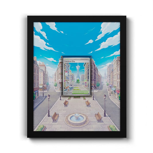 111 Illumina City - Extended Artwork Framed Pokemon Card Display