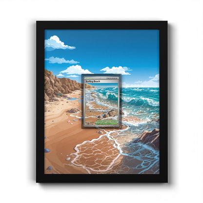 114/086 Surfing Beach - Extended Artwork Pokemon Card Frame