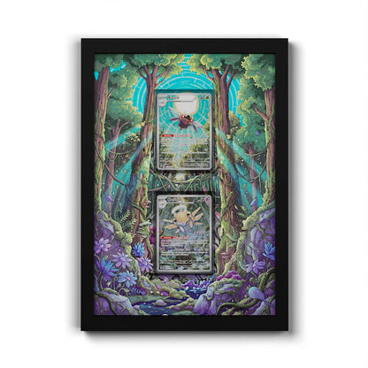 181 Fukano & 220 Perrin - Extended Artwork Framed Pokemon Card Display