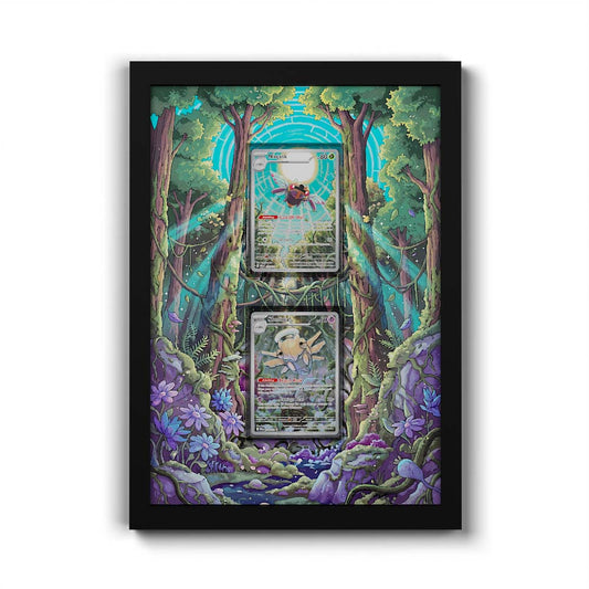 181 Fukano & 220 Perrin - Extended Artwork Framed Pokemon Card Display