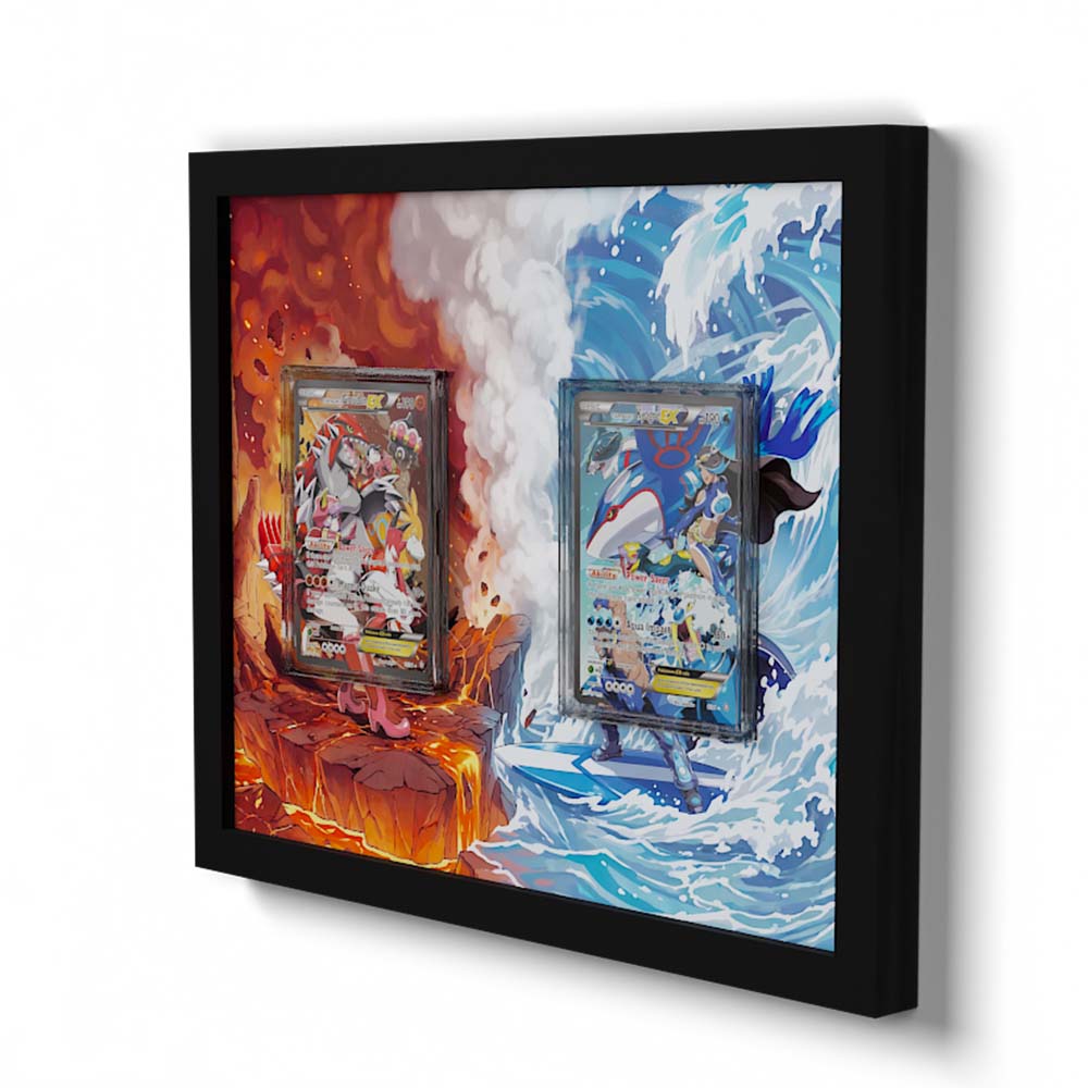 181 Fukano & 220 Perrin - Extended Artwork Framed Pokemon Card Display