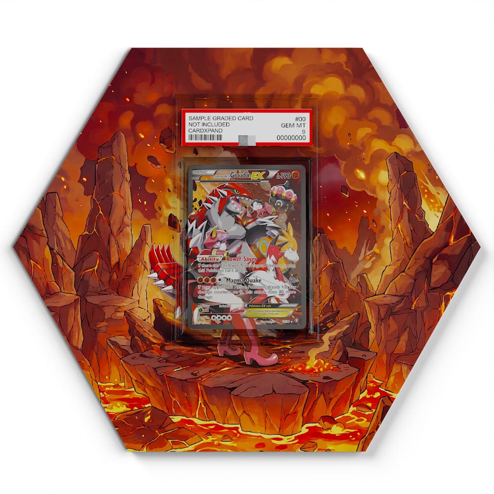15/34 Team Magmas Groudon EX - Extended Artwork Pokemon Card Display
