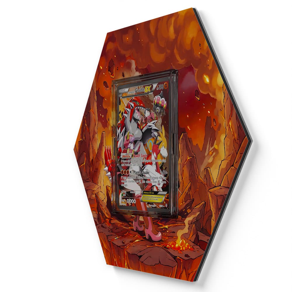 15/34 Team Magmas Groudon EX - Extended Artwork Pokemon Card Display