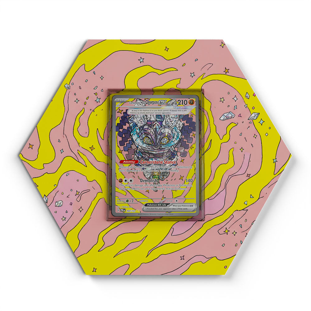 160/131 Fundamentmaske Ogerpon EX - Extended Artwork Pokemon Card Display