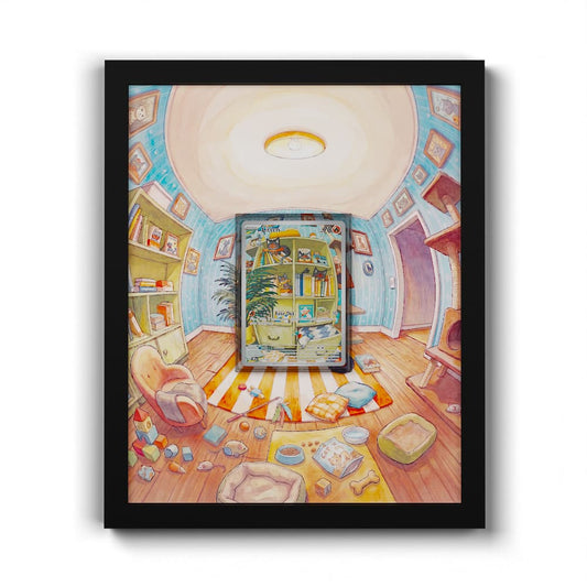 167/162 Flamiau - Extended Artwork Framed Pokemon Card Display