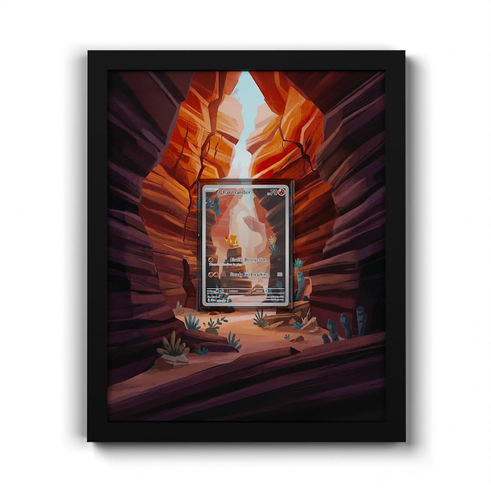 168 Glumanda - Extended Artwork Framed Pokemon Card Display