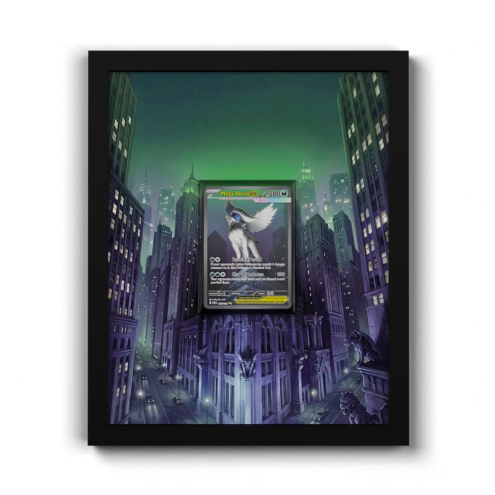 180 Mega-Absol EX - Extended Artwork Framed Pokemon Card Display