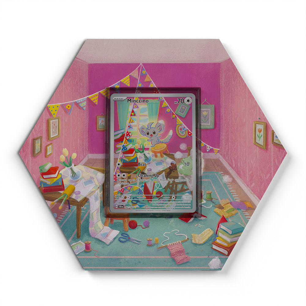 182/162 Minccino - Extended Artwork Pokemon Card Display