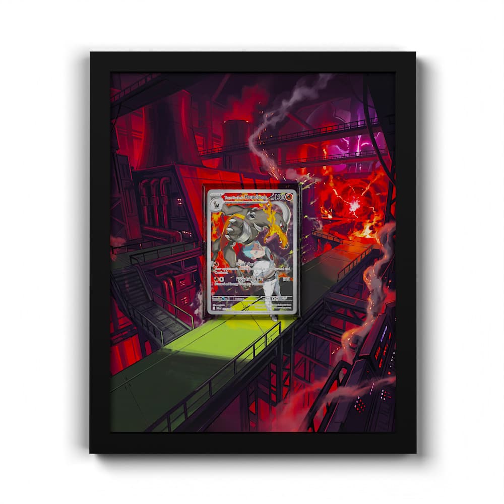 191/182 Team Rockets Hundemon - Extended Artwork Framed Pokemon Card Display