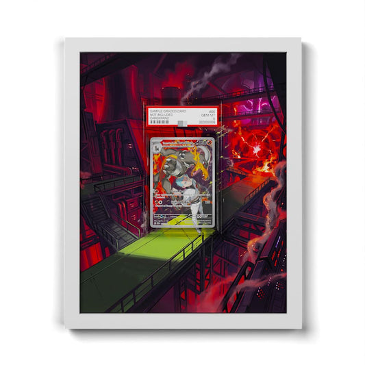 191/182 Team Rockets Hundemon - Extended Artwork Framed Pokemon Card Display