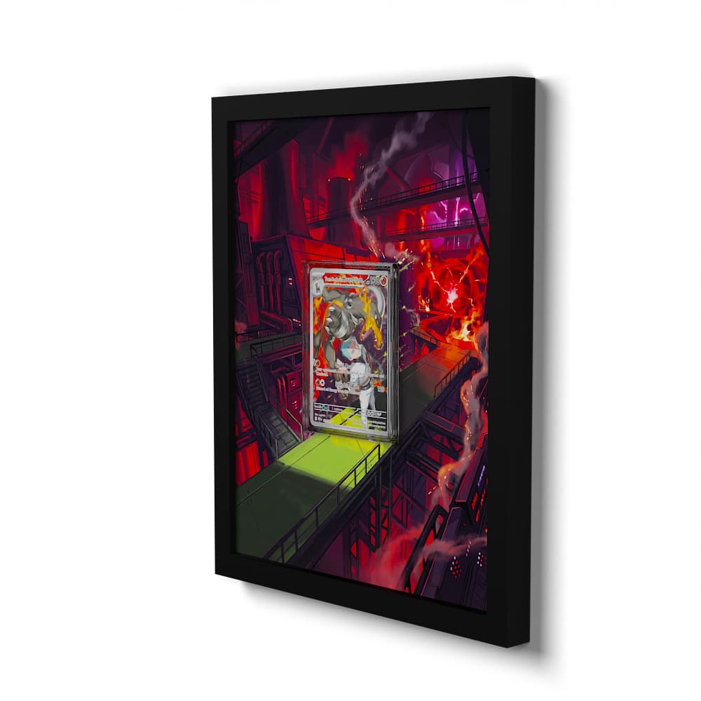 191/182 Team Rockets Hundemon - Extended Artwork Framed Pokemon Card Display