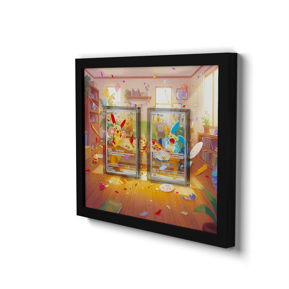 193 Plusle & 194 Minun - Connected Extended Artwork Pokemon Card Frame