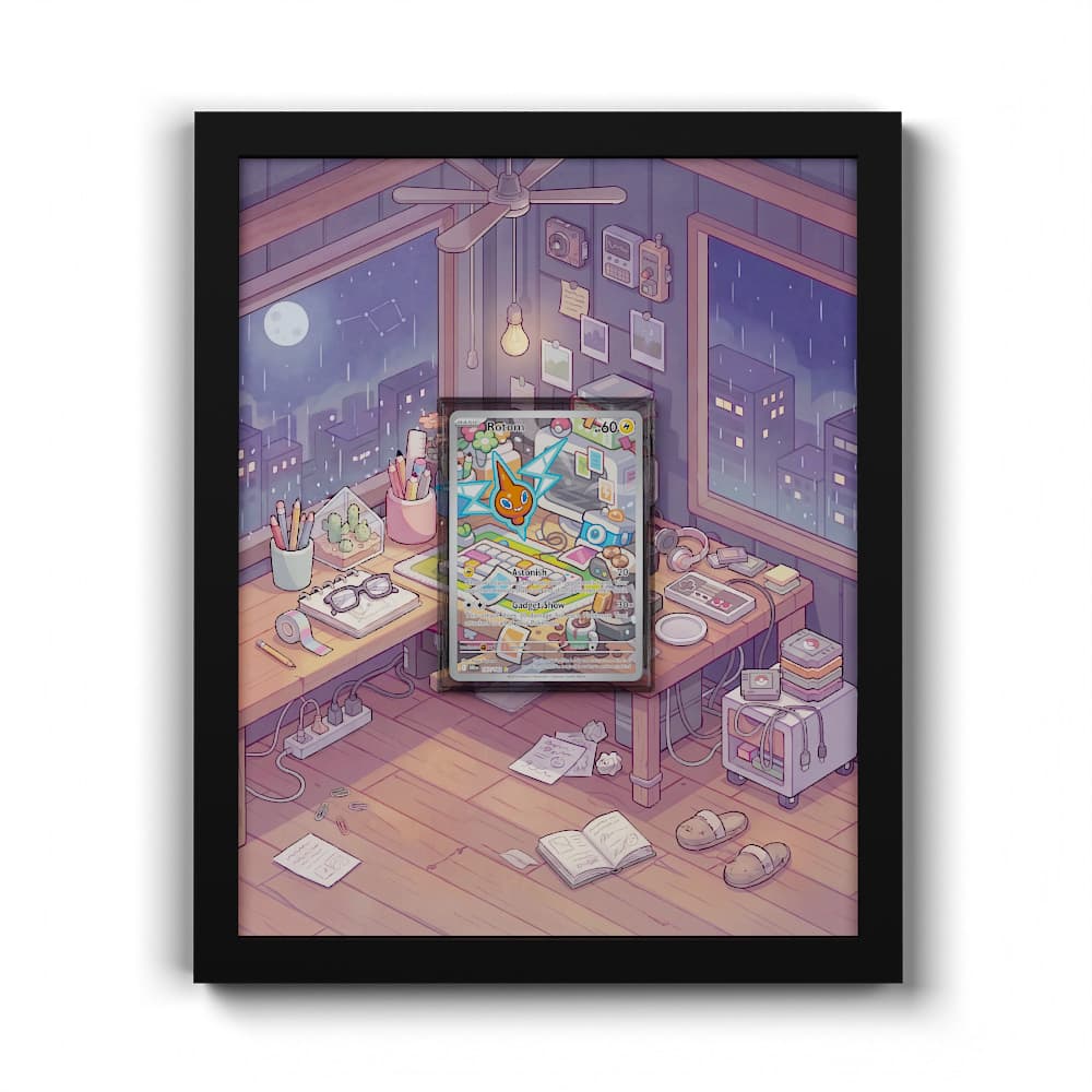 197/182 Rotom - Extended Artwork Framed Pokemon Card Display