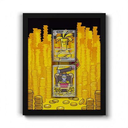 181 Fukano & 220 Perrin - Extended Artwork Framed Pokemon Card Display