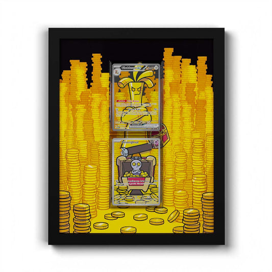 181 Fukano & 220 Perrin - Extended Artwork Framed Pokemon Card Display