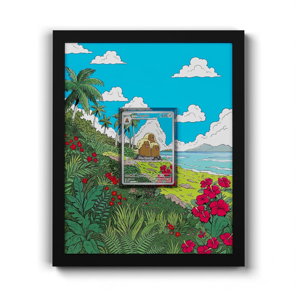 208 Alola-Digdri - Extended Artwork Framed Pokemon Card Display