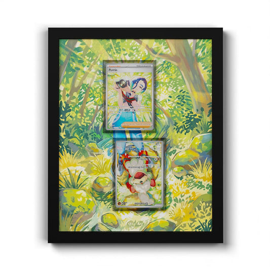 181 Fukano & 220 Perrin - Extended Artwork Framed Pokemon Card Display