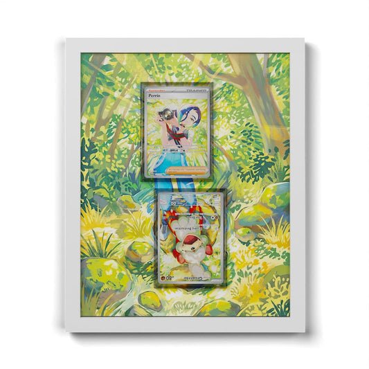 181 Fukano & 220 Perrin - Extended Artwork Framed Pokemon Card Display