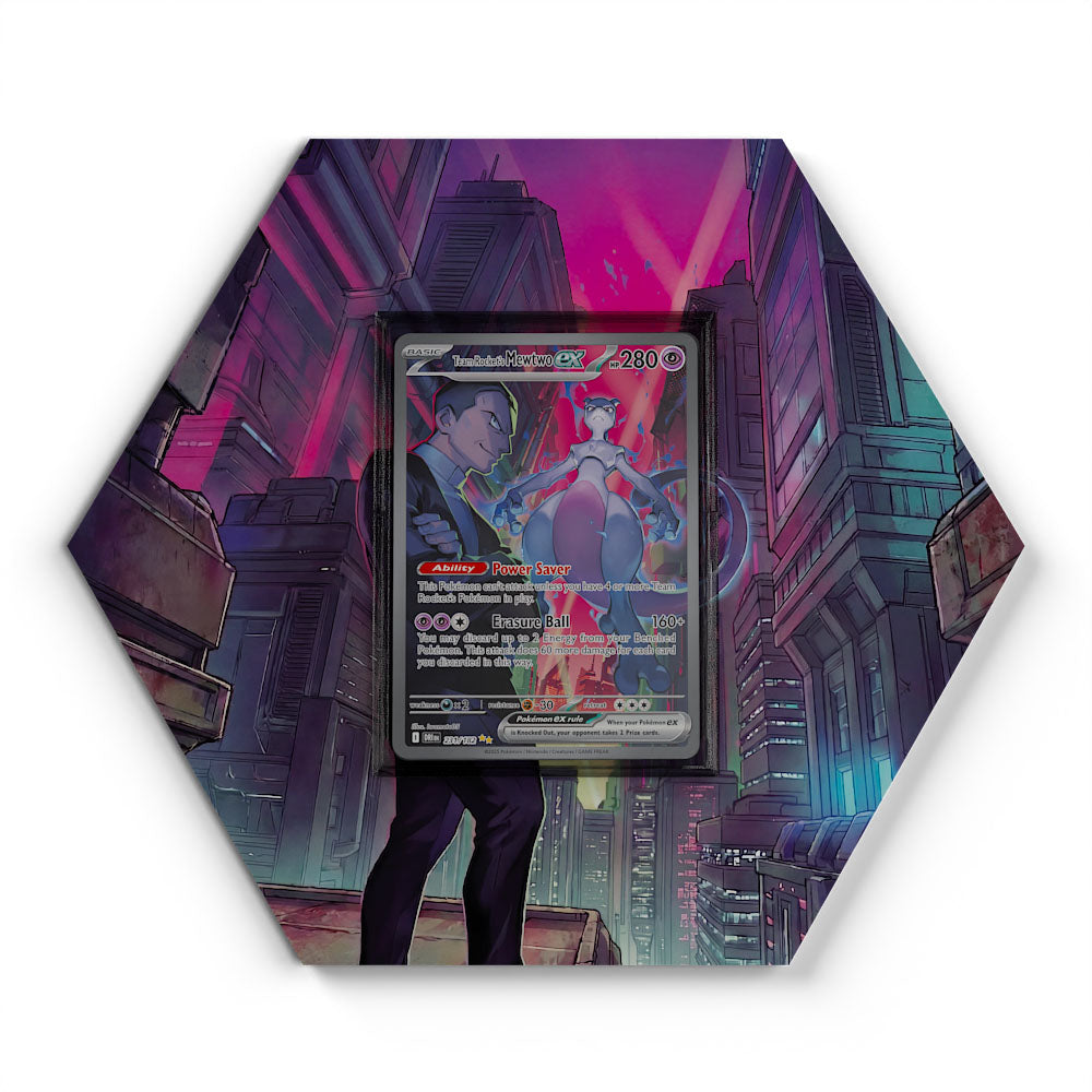231/182 Team Rockets Mewtu - Extended Artwork Pokemon Card Display