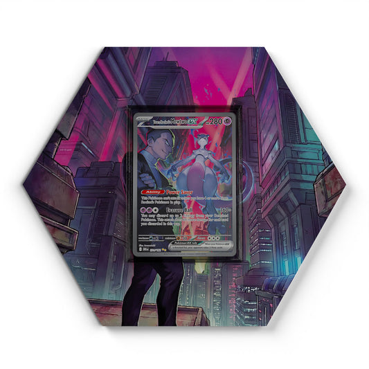 231/182 Team Rockets Mewtu - Extended Artwork Pokemon Card Display
