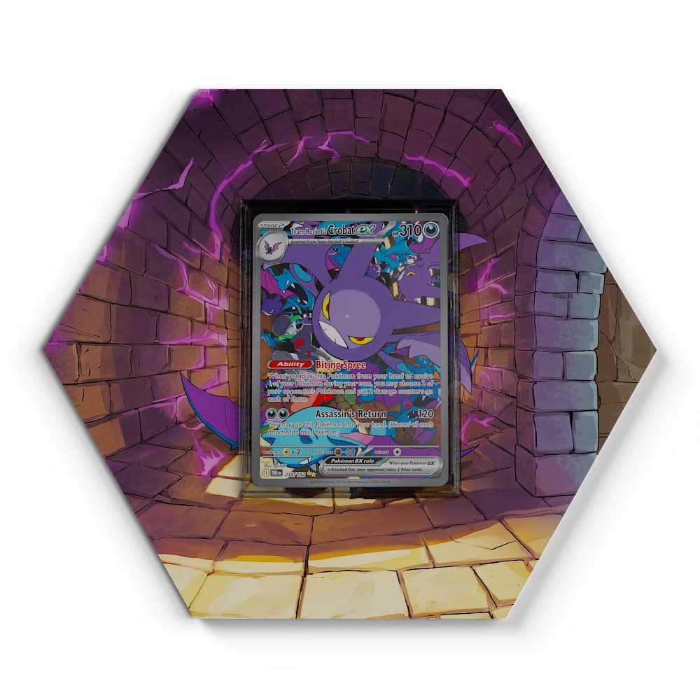 234/182 Team Rockets Iksbat EX - Extended Artwork Pokemon Card Display