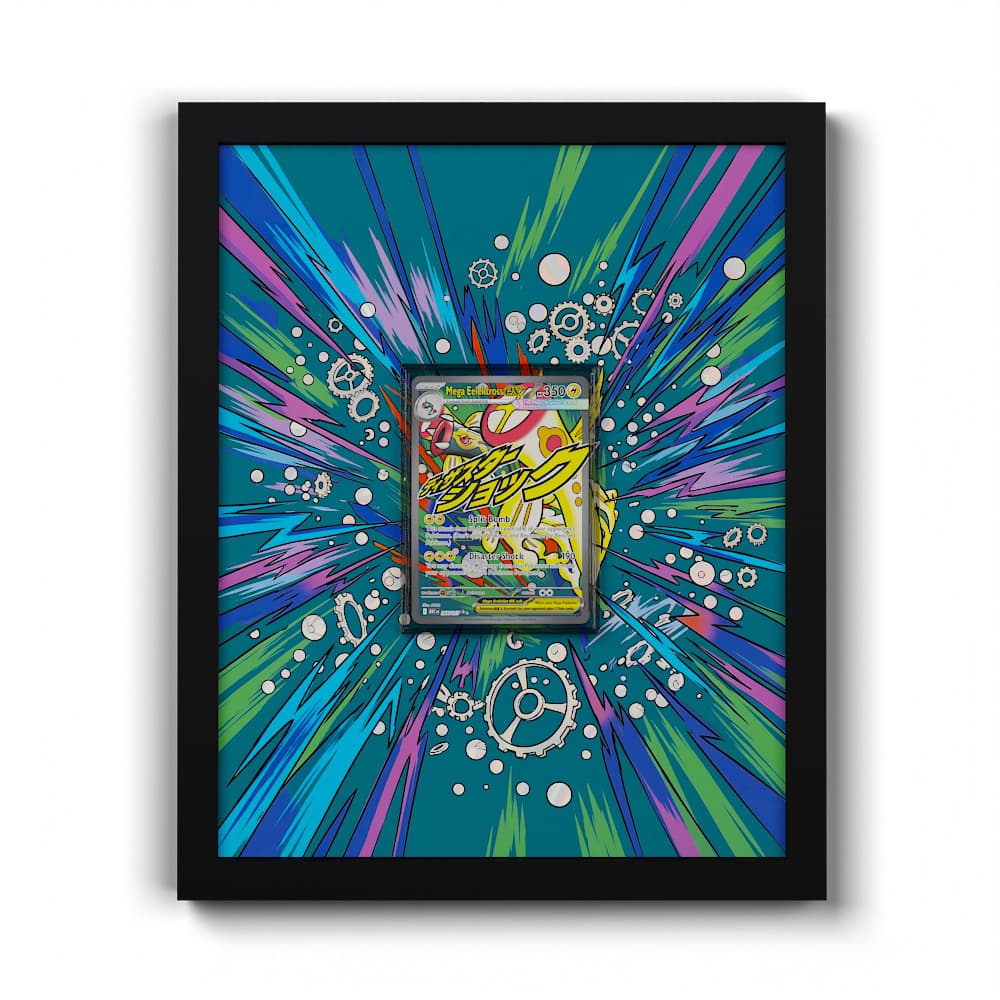266 Mega-Zapplarang EX - Extended Artwork Framed Pokemon Card Display