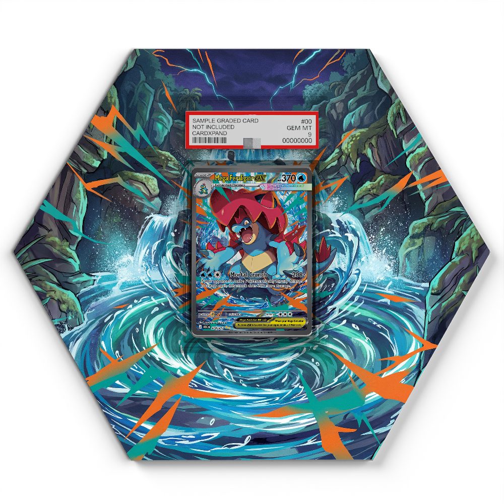 274/217 Mega-Impergator EX - Extended Artwork Pokemon Card Display