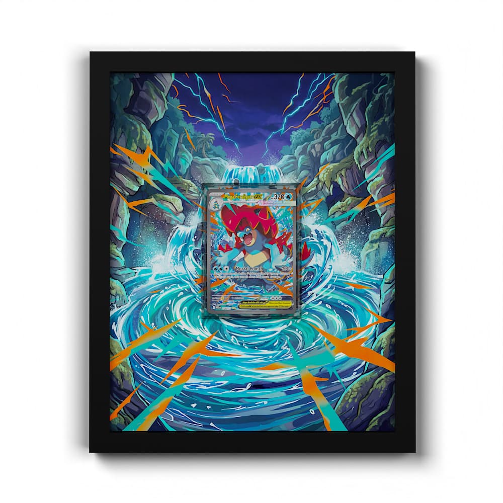 274 Mega-Impergator EX - Extended Artwork Framed Pokemon Card Display