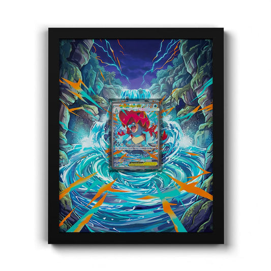274 Mega-Impergator EX - Extended Artwork Framed Pokemon Card Display