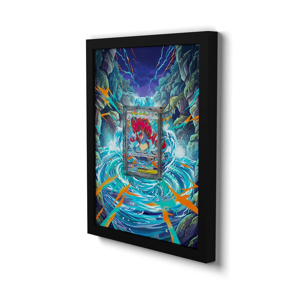 274 Mega-Impergator EX - Extended Artwork Framed Pokemon Card Display