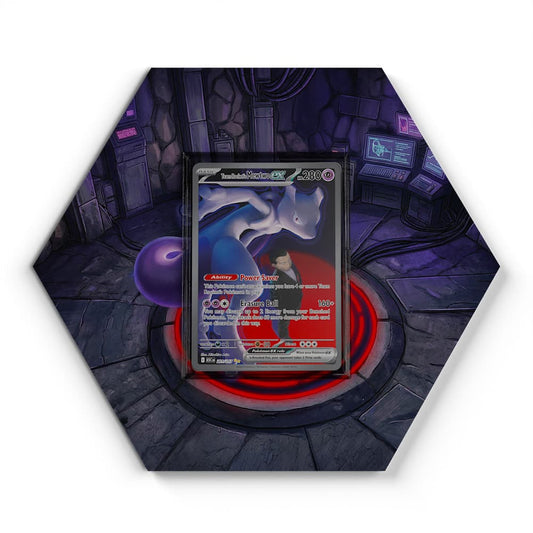 281/217 Team Rockets Mewtu EX - Extended Artwork Pokemon Card Display