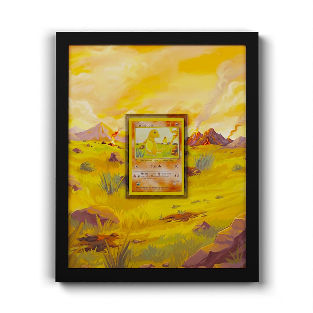 46/102 Glumanda - Extended Artwork Framed Pokemon Card Display