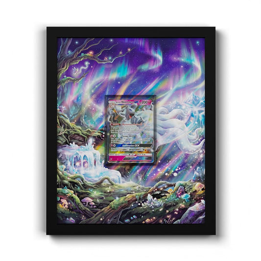 132/214 Alola-Vulnona GX - Extended Artwork Framed Pokemon Card Display