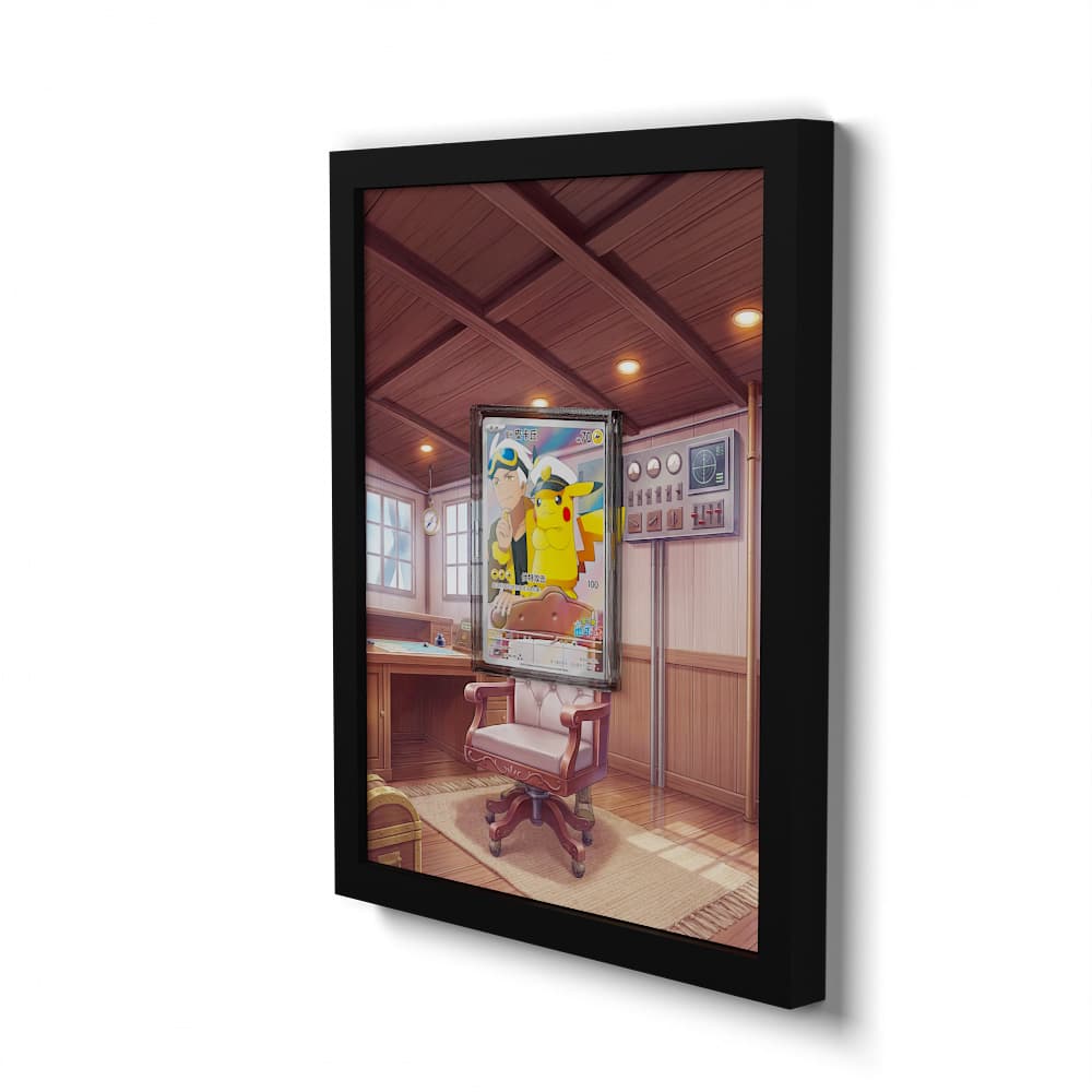 709 Kapitän Pikachu - Extended Artwork Framed Pokemon Card Display