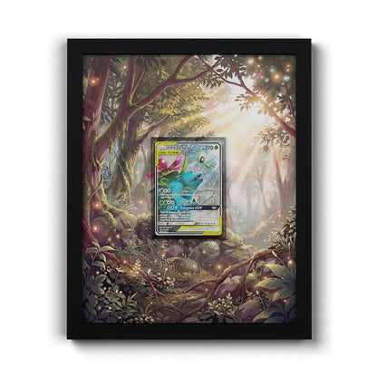SM167 Celebi & Bisaflor GX - Extended Artwork Framed Pokemon Card Display