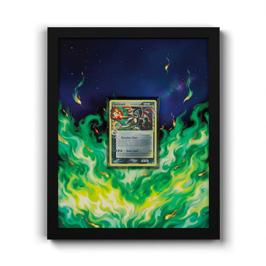 100 Glurak Gold Star - Extended Artwork Framed Pokemon Card Display