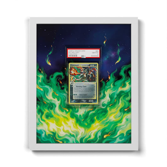 100 Glurak Gold Star - Extended Artwork Framed Pokemon Card Display